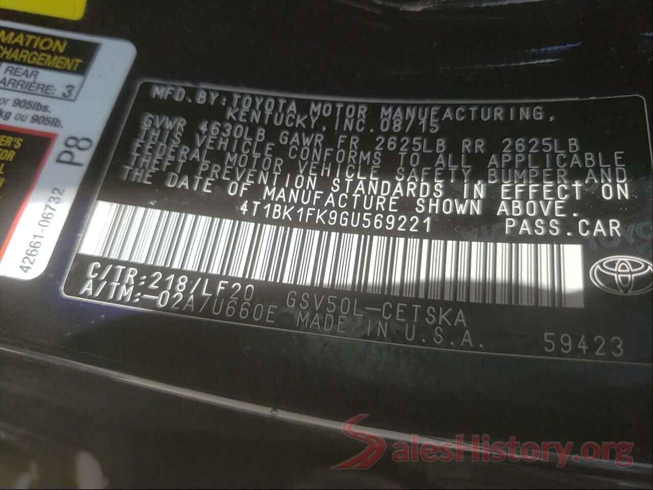 4T1BK1FK9GU569221 2016 TOYOTA CAMRY