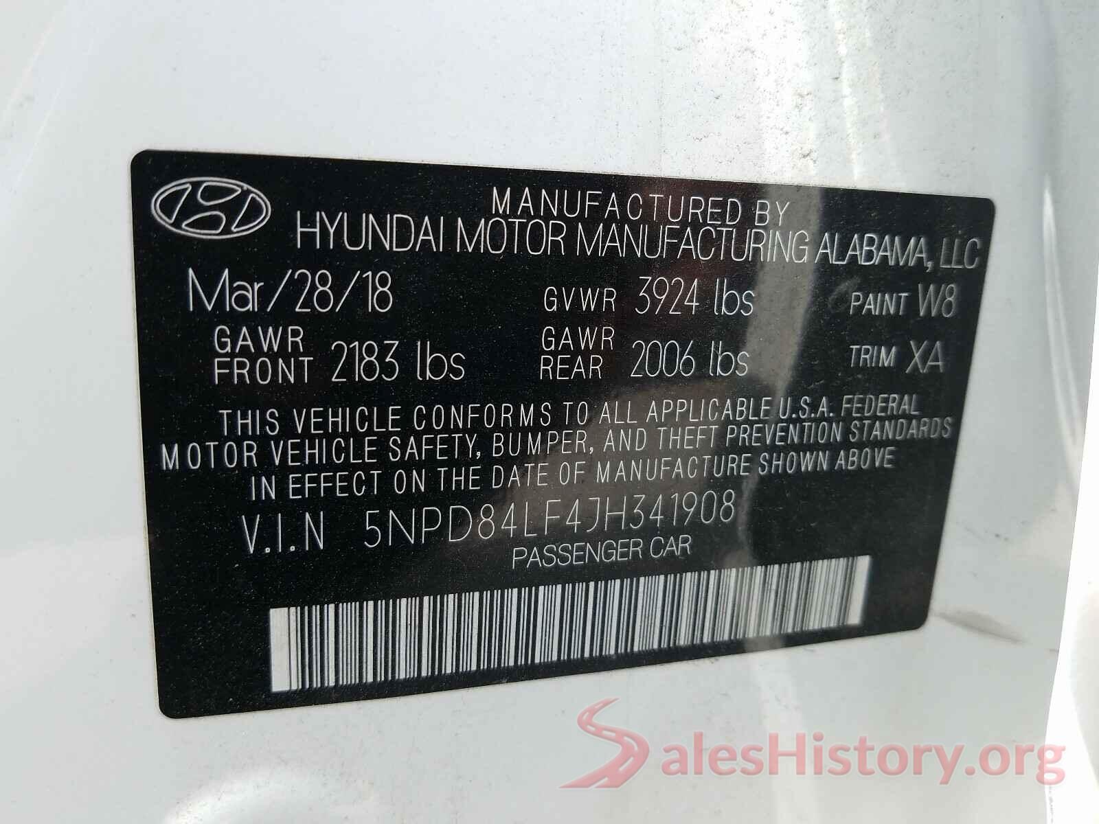 5NPD84LF4JH341908 2018 HYUNDAI ELANTRA