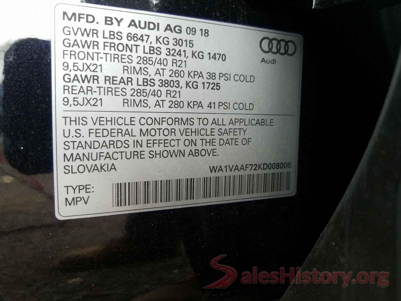 WA1VAAF72KD008006 2019 AUDI Q7