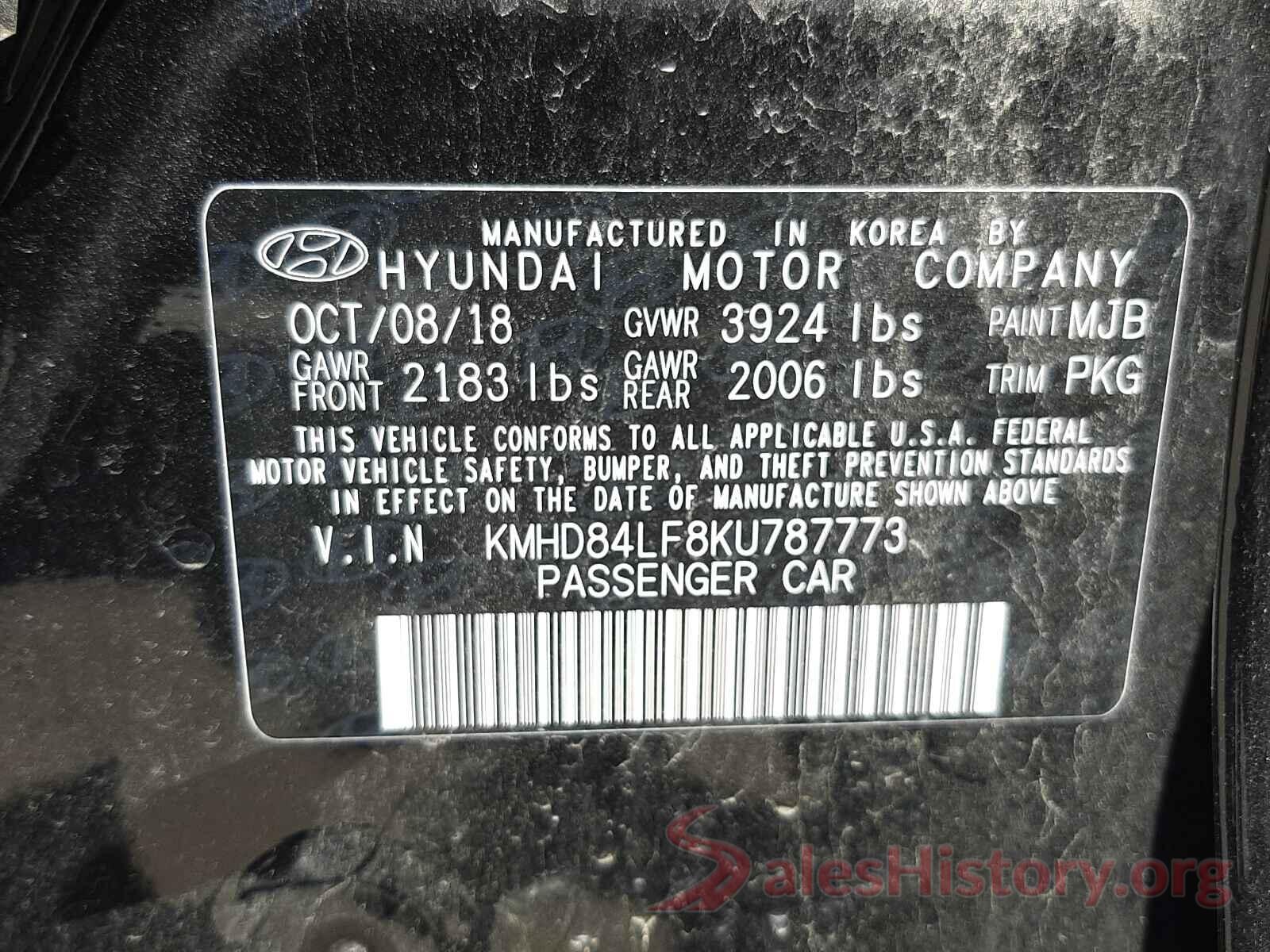 KMHD84LF8KU787773 2019 HYUNDAI ELANTRA