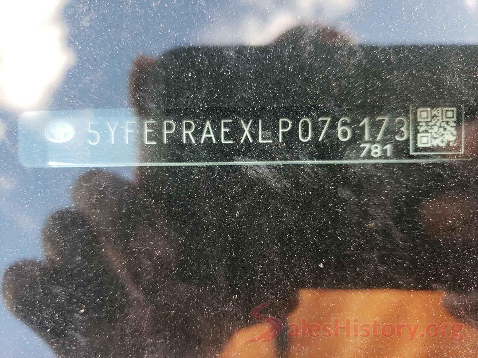 5YFEPRAEXLP076173 2020 TOYOTA COROLLA