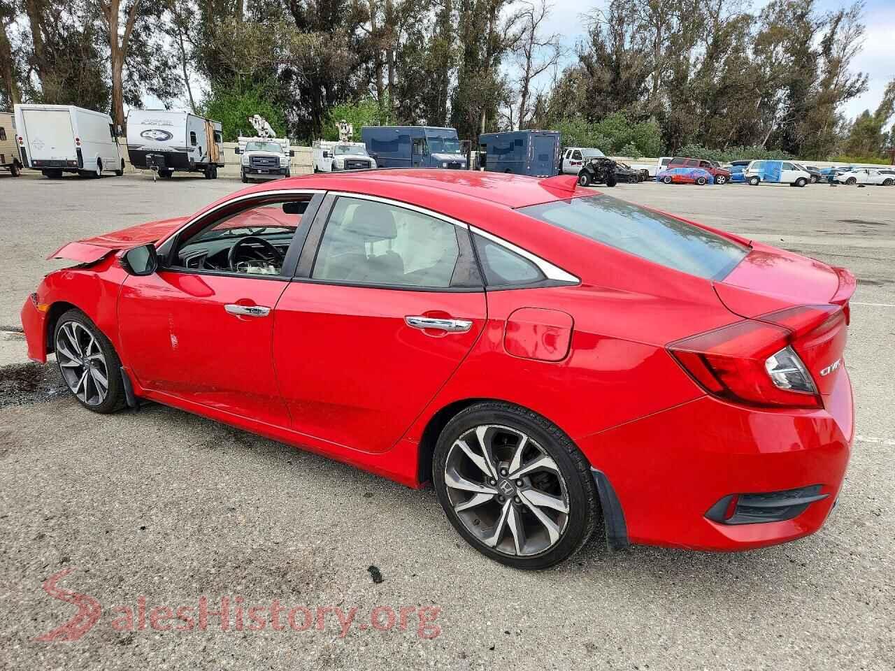 2019 HONDA CIVIC VIN JHMFC1F98KX013777, front view