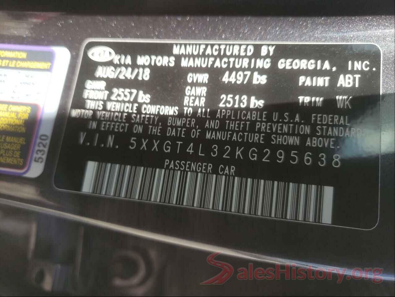 5XXGT4L32KG295638 2019 KIA OPTIMA