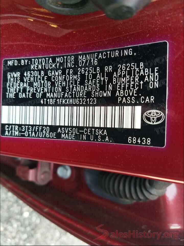 4T1BF1FKXHU632123 2017 TOYOTA CAMRY