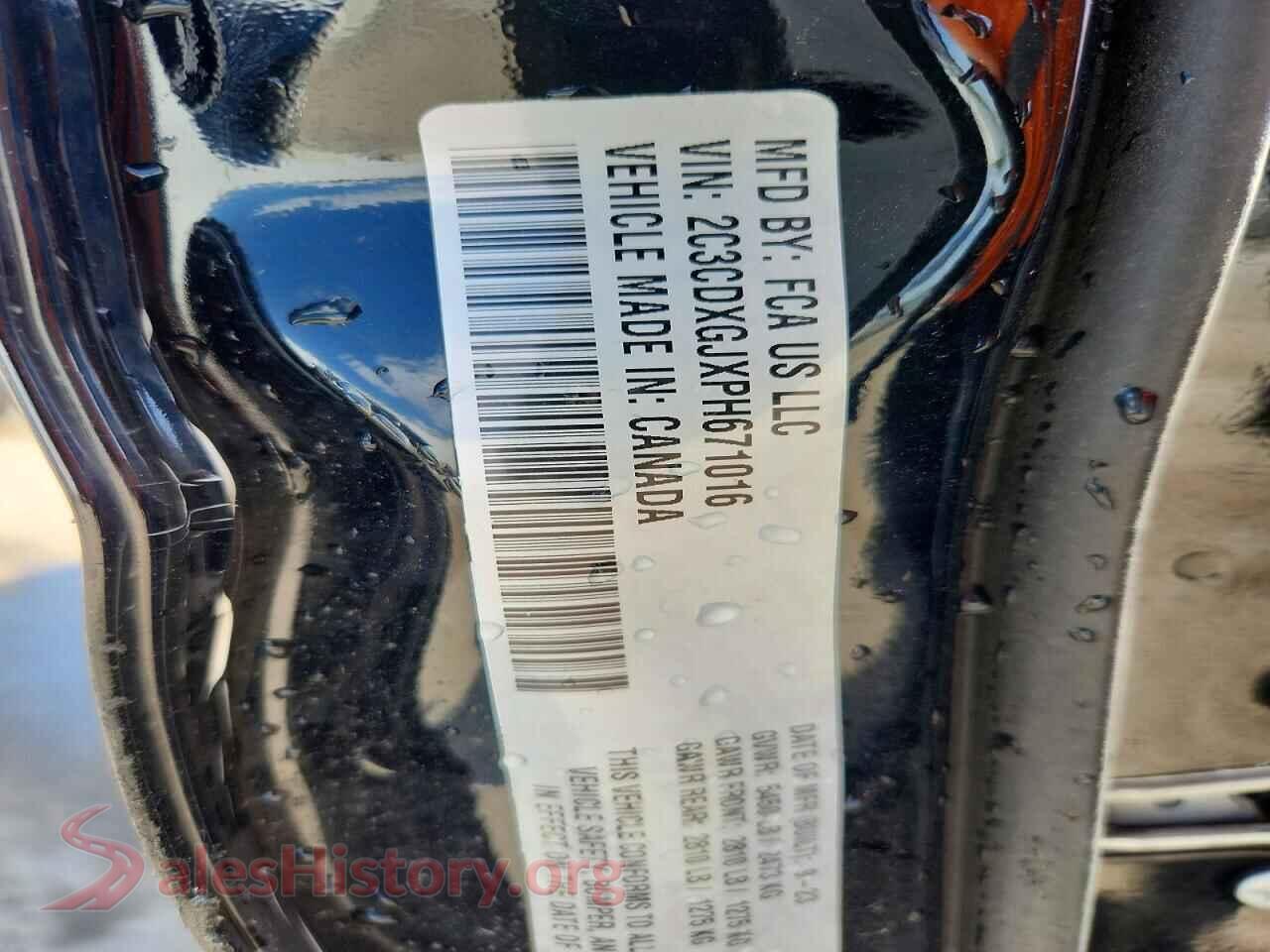 2023 DODGE CHARGER VIN 2C3CDXGJXPH671016, wheel and tire