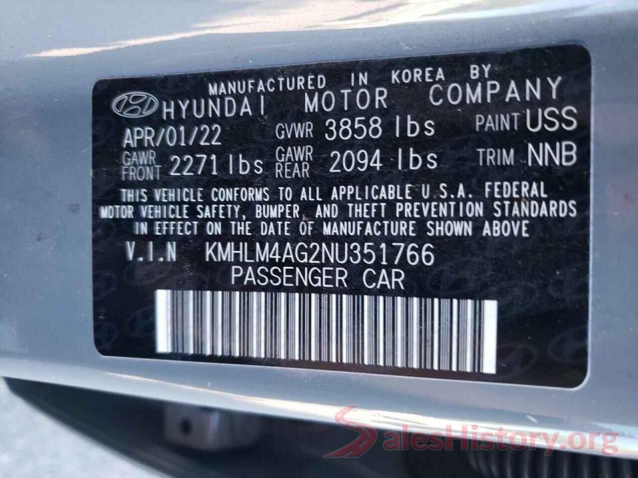 KMHLM4AG2NU351766 2022 HYUNDAI ELANTRA