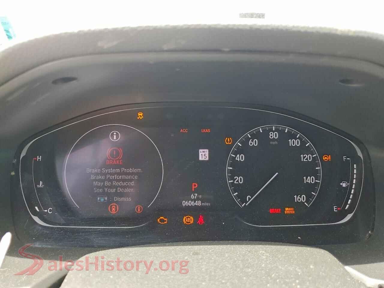 2019 HONDA ACCORD VIN 1HGCV1F12KA132003, interior center console