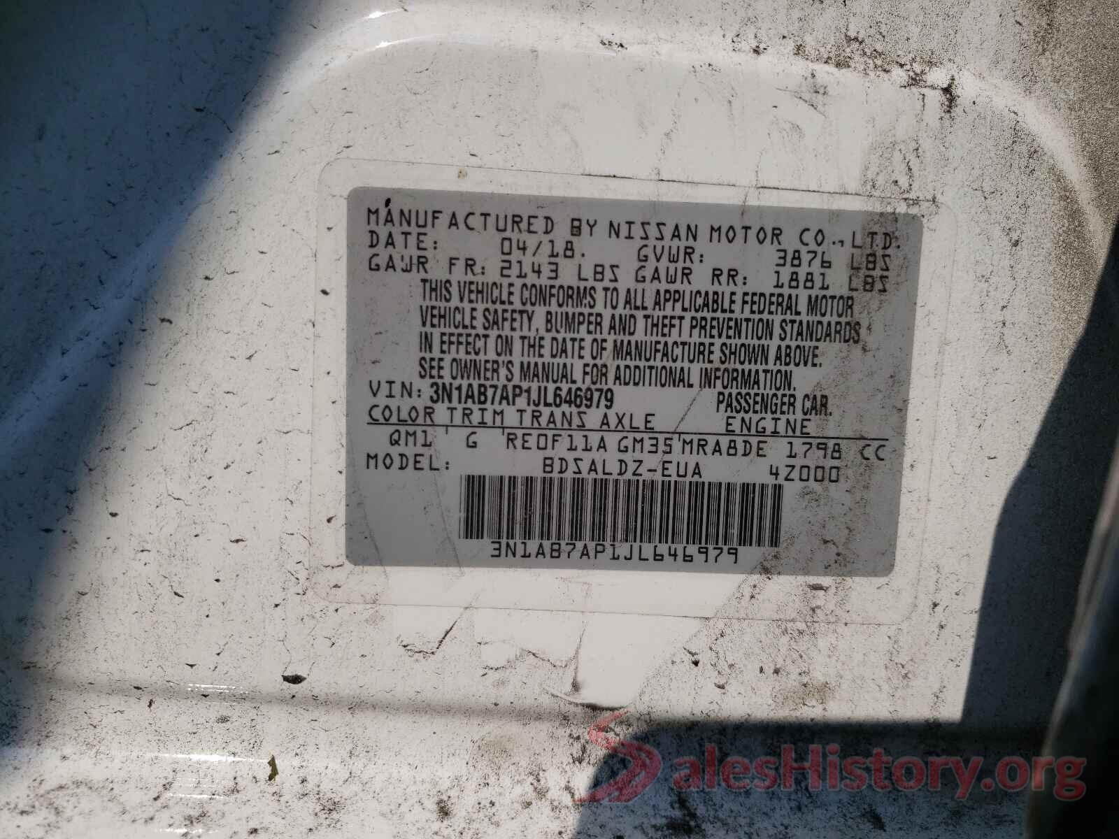 3N1AB7AP1JL646979 2018 NISSAN SENTRA