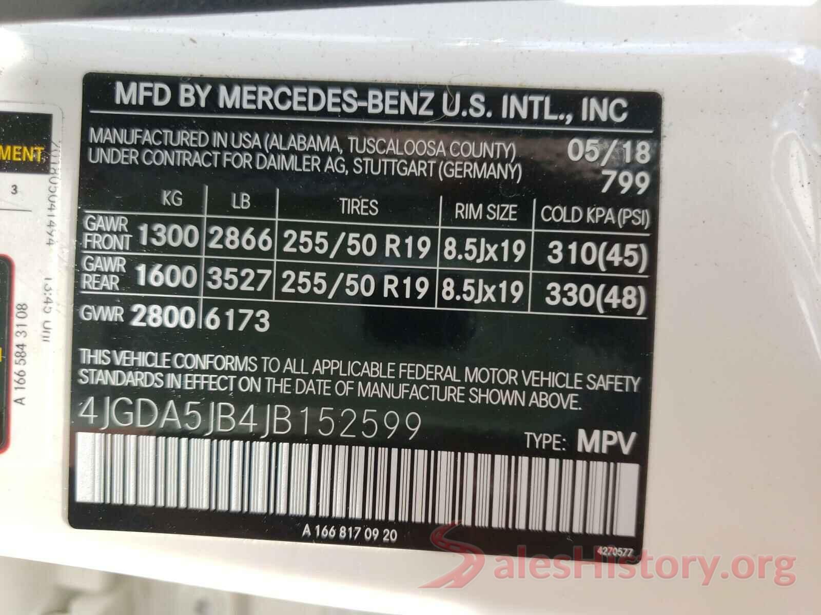 4JGDA5JB4JB152599 2018 MERCEDES-BENZ GLE-CLASS