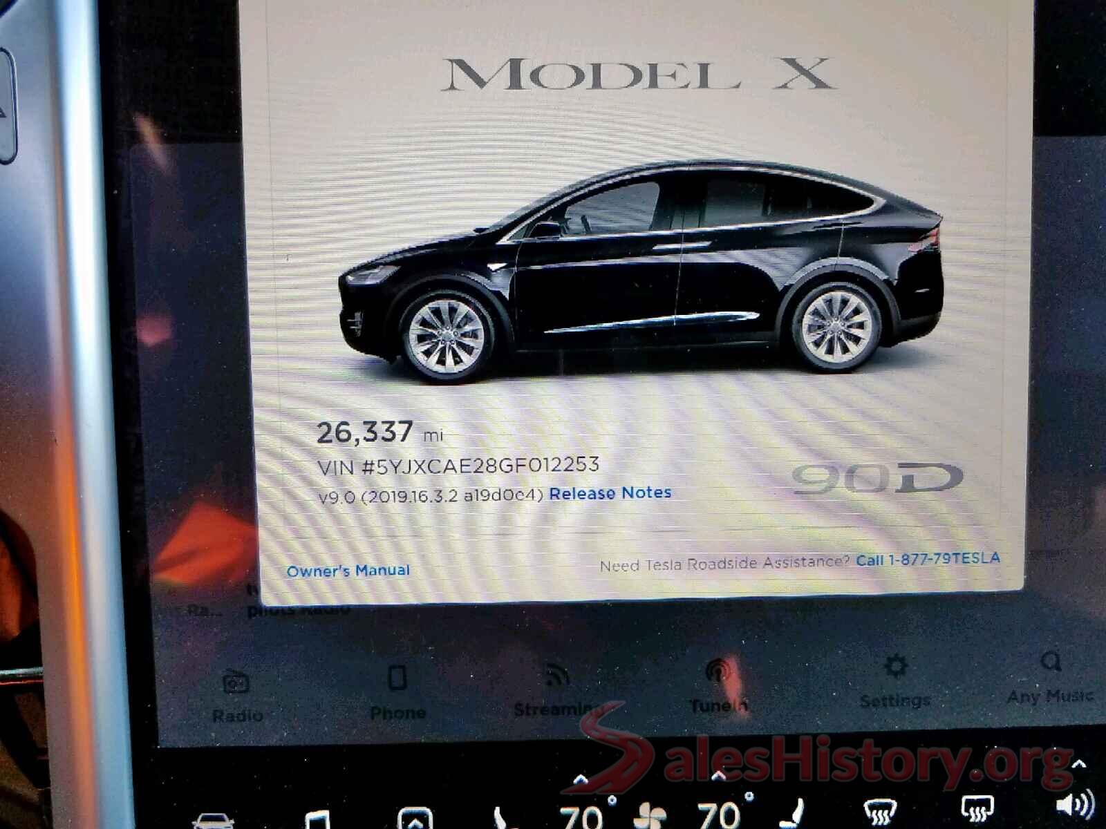 5YJXCAE28GF012253 2016 TESLA MODEL X