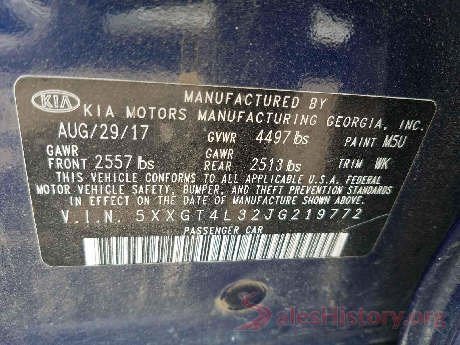 5XXGT4L32JG219772 2018 KIA OPTIMA