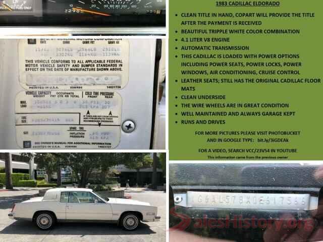 1G6AL578XDE617566 1983 CADILLAC ELDORADO