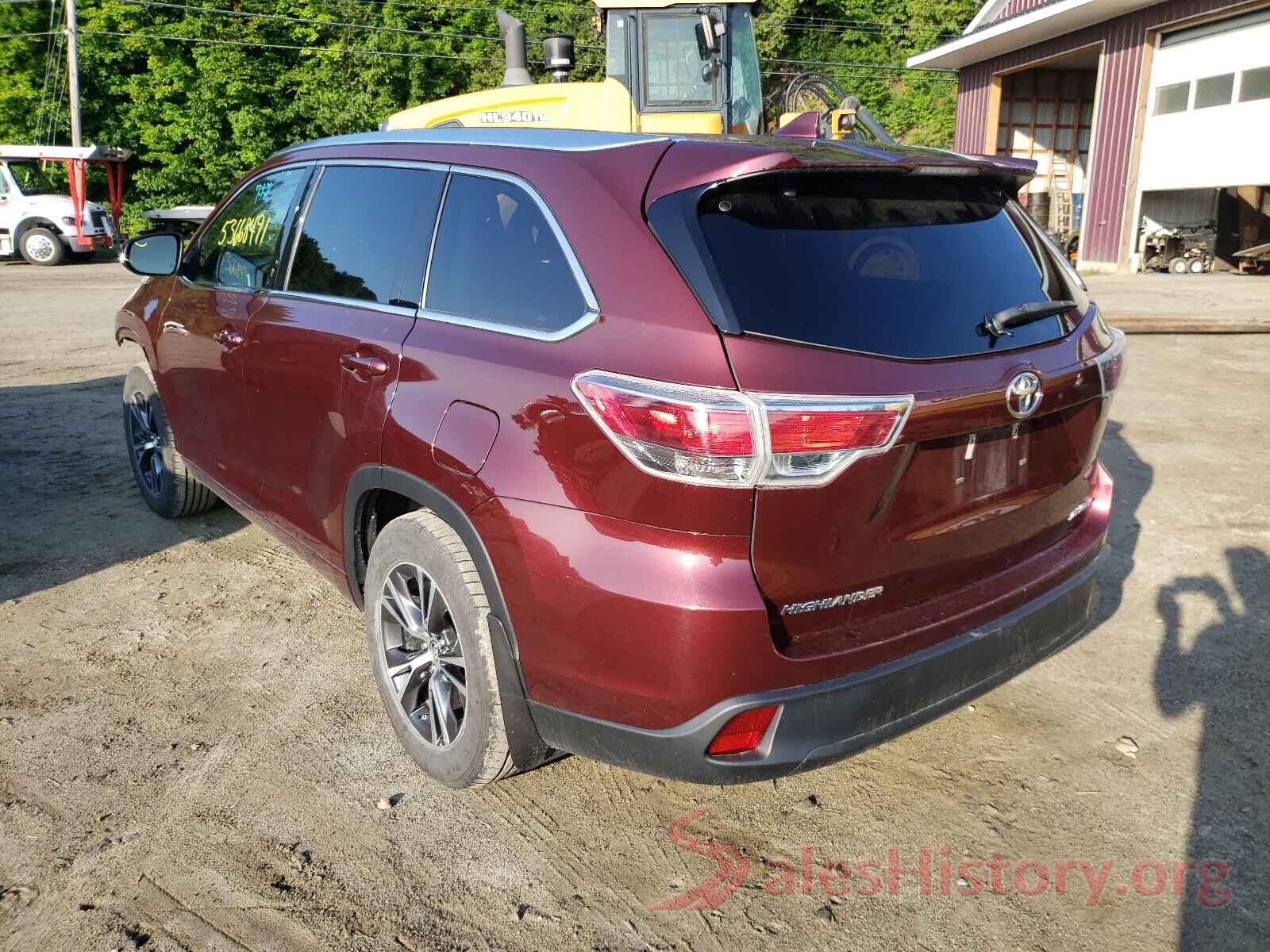 5TDJKRFH5GS314783 2016 TOYOTA HIGHLANDER