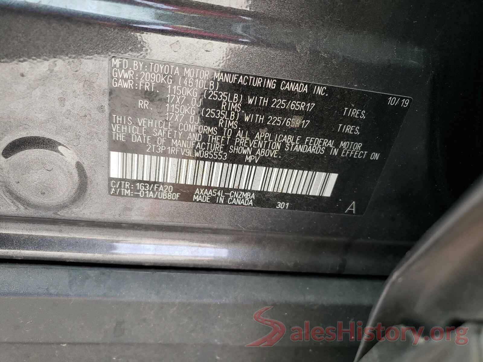 2T3P1RFV9LW085553 2020 TOYOTA RAV4