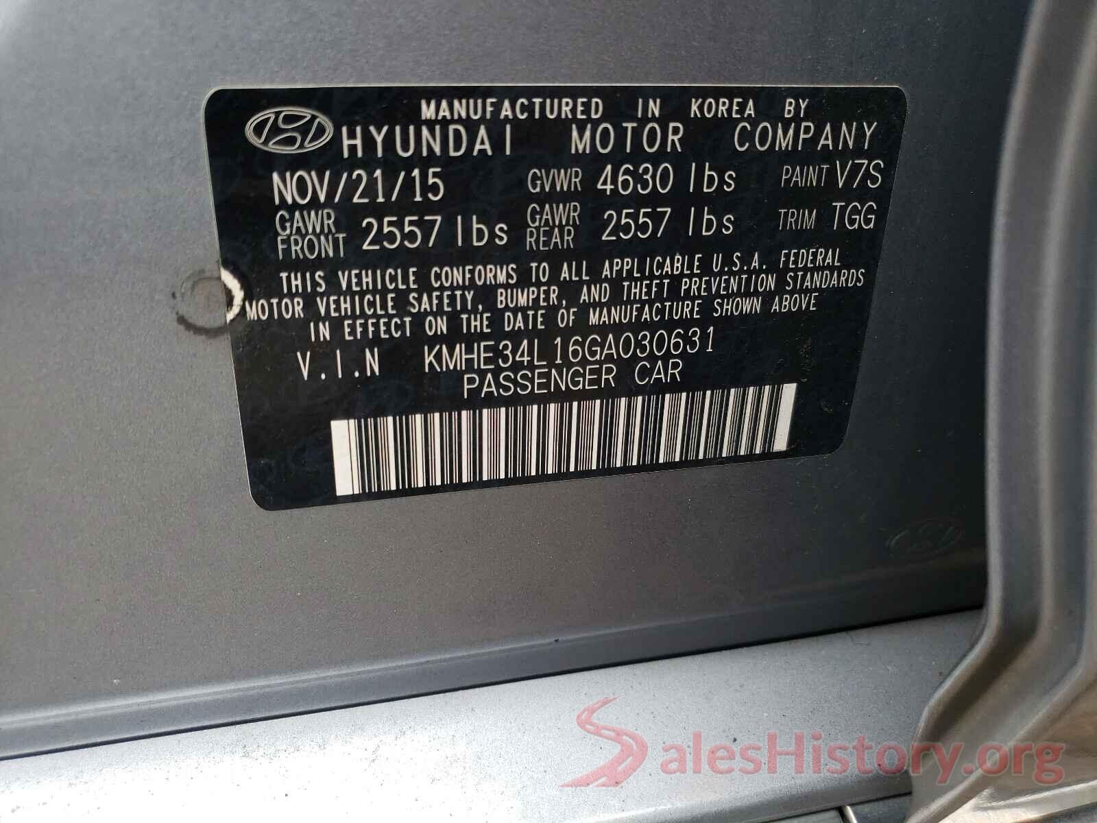 KMHE34L16GA030631 2016 HYUNDAI SONATA