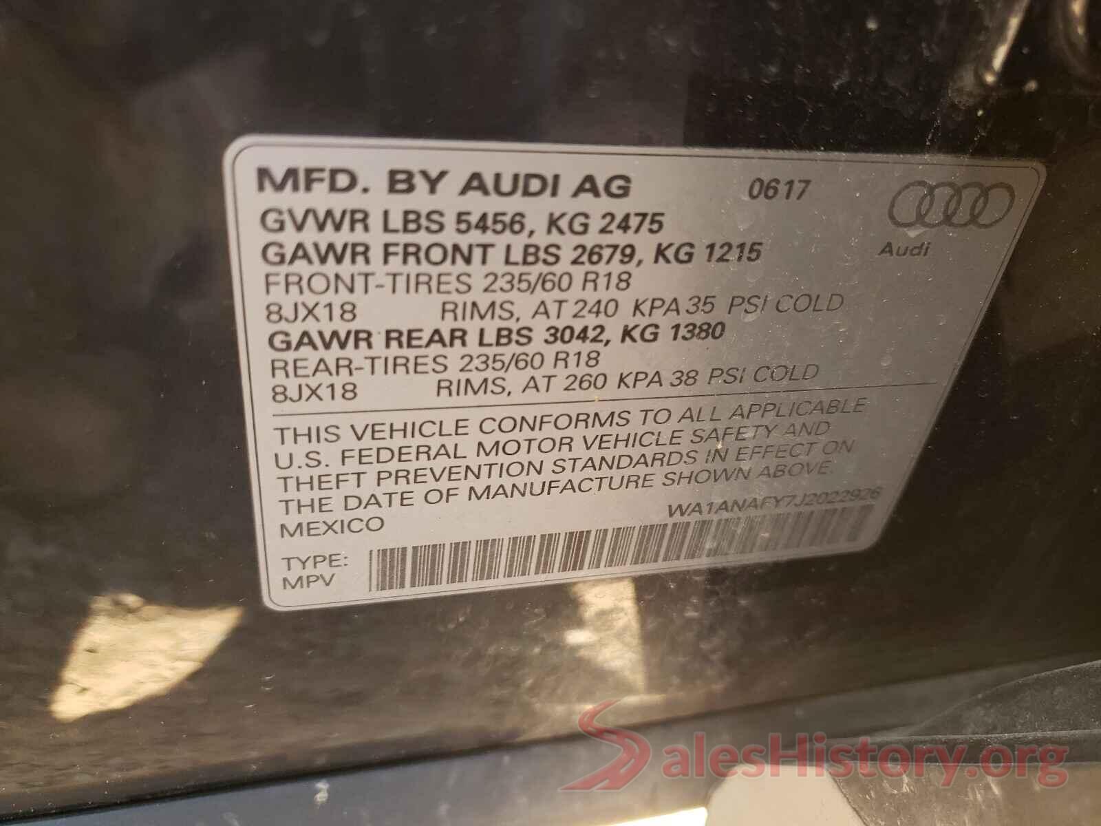 WA1ANAFY7J2022926 2018 AUDI Q5