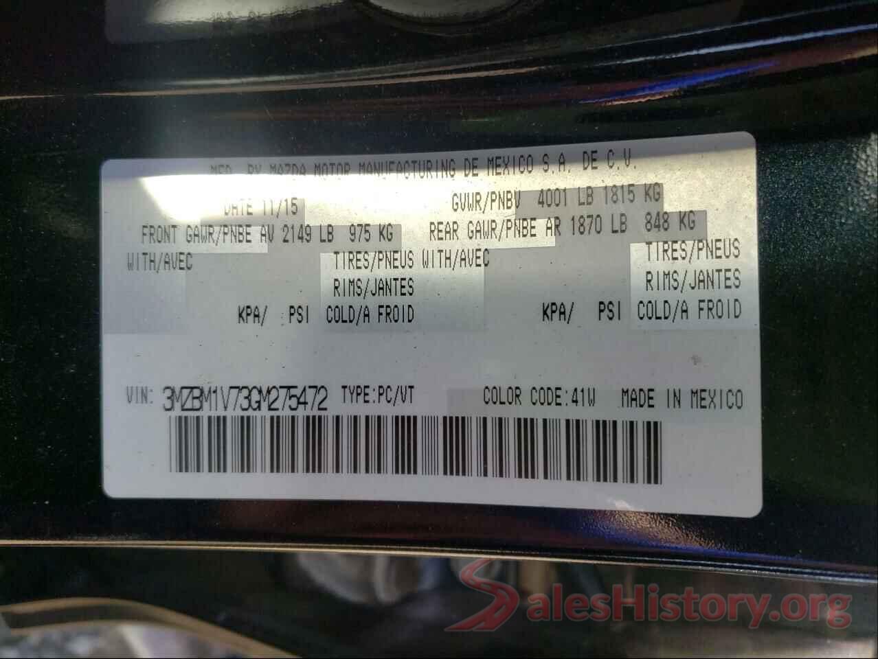 3MZBM1V73GM275472 2016 MAZDA 3