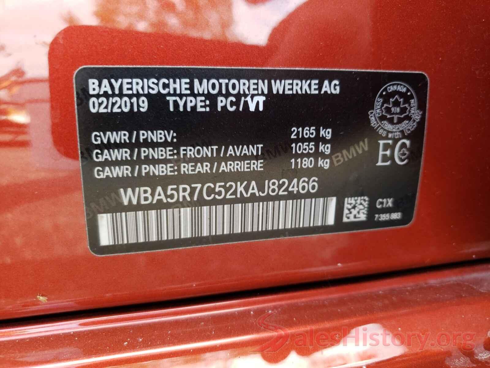 WBA5R7C52KAJ82466 2019 BMW 3 SERIES