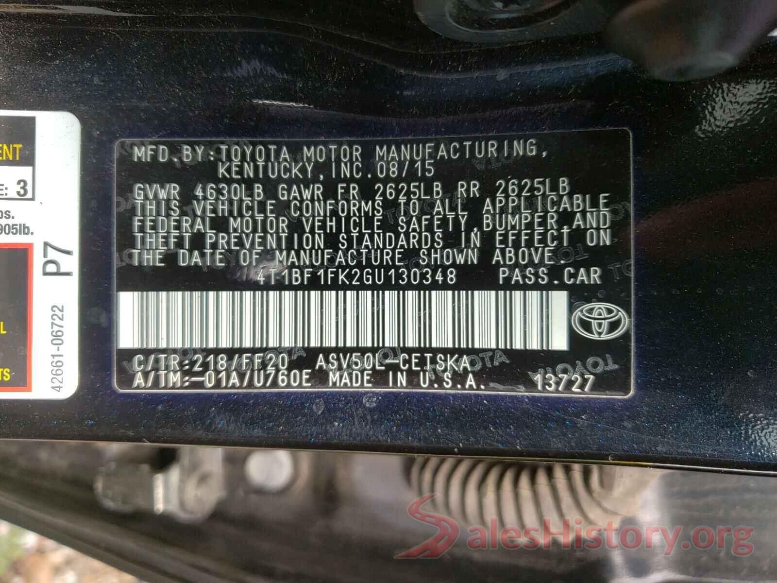 4T1BF1FK2GU130348 2016 TOYOTA CAMRY