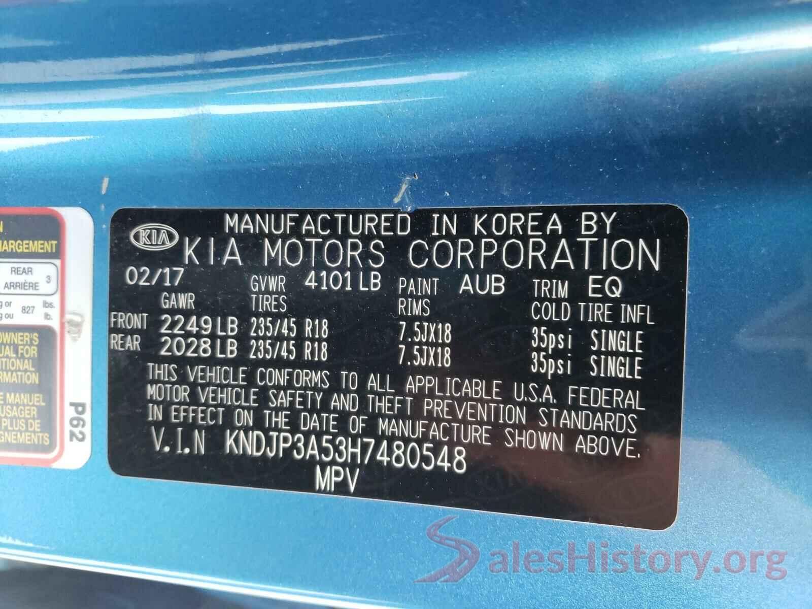 KNDJP3A53H7480548 2017 KIA SOUL