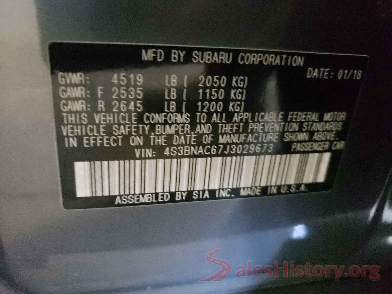 4S3BNAC67J3029673 2018 SUBARU LEGACY