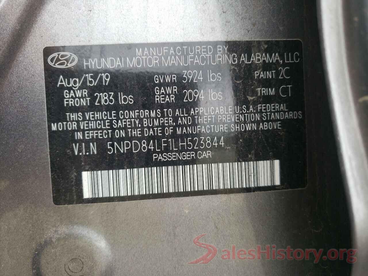 5NPD84LF1LH523844 2020 HYUNDAI ELANTRA