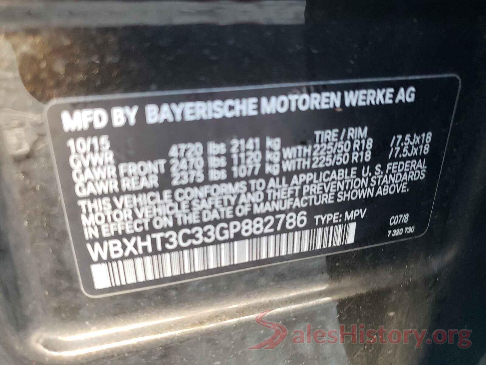 WBXHT3C33GP882786 2016 BMW X1