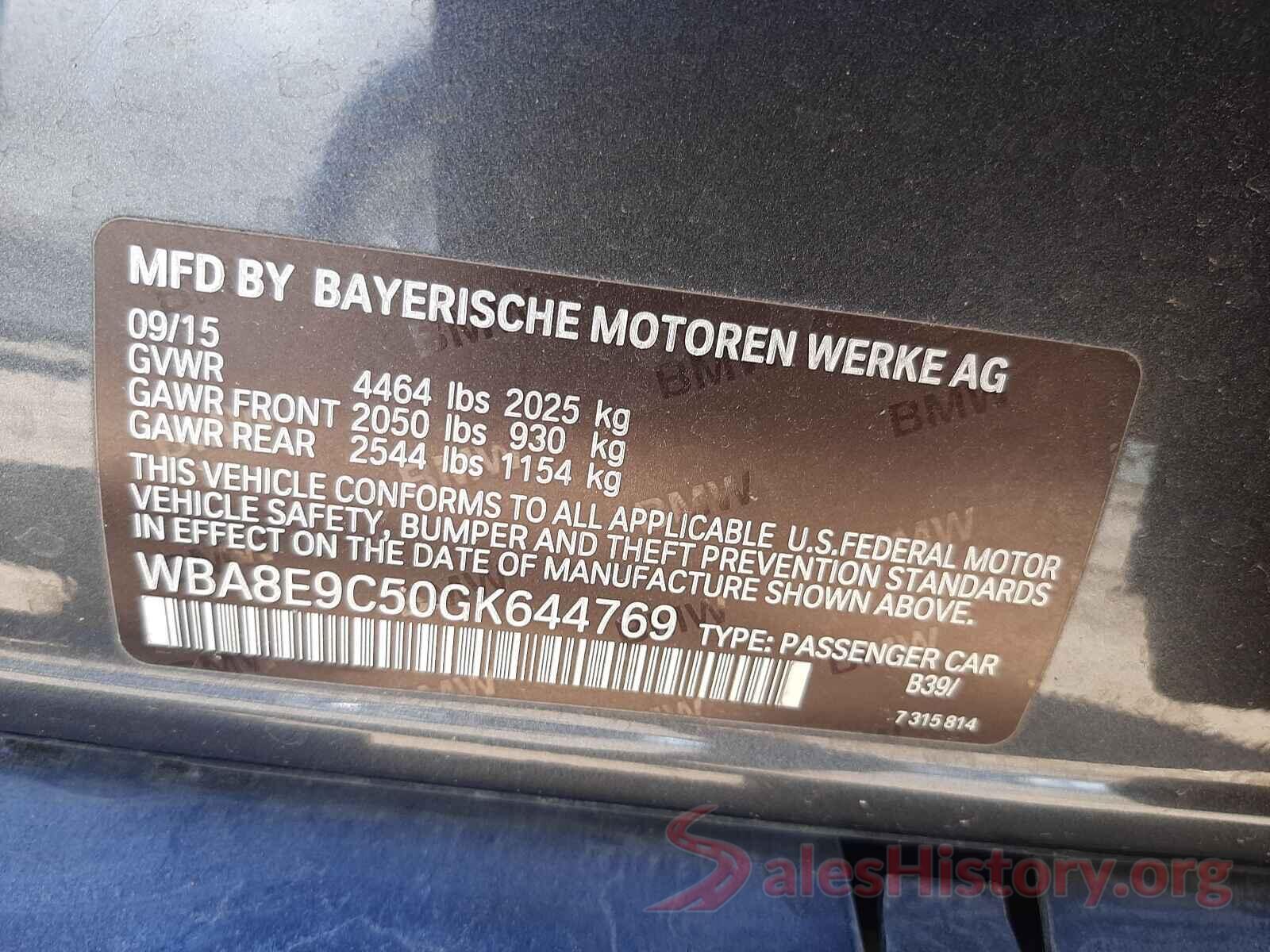 WBA8E9C50GK644769 2016 BMW 3 SERIES