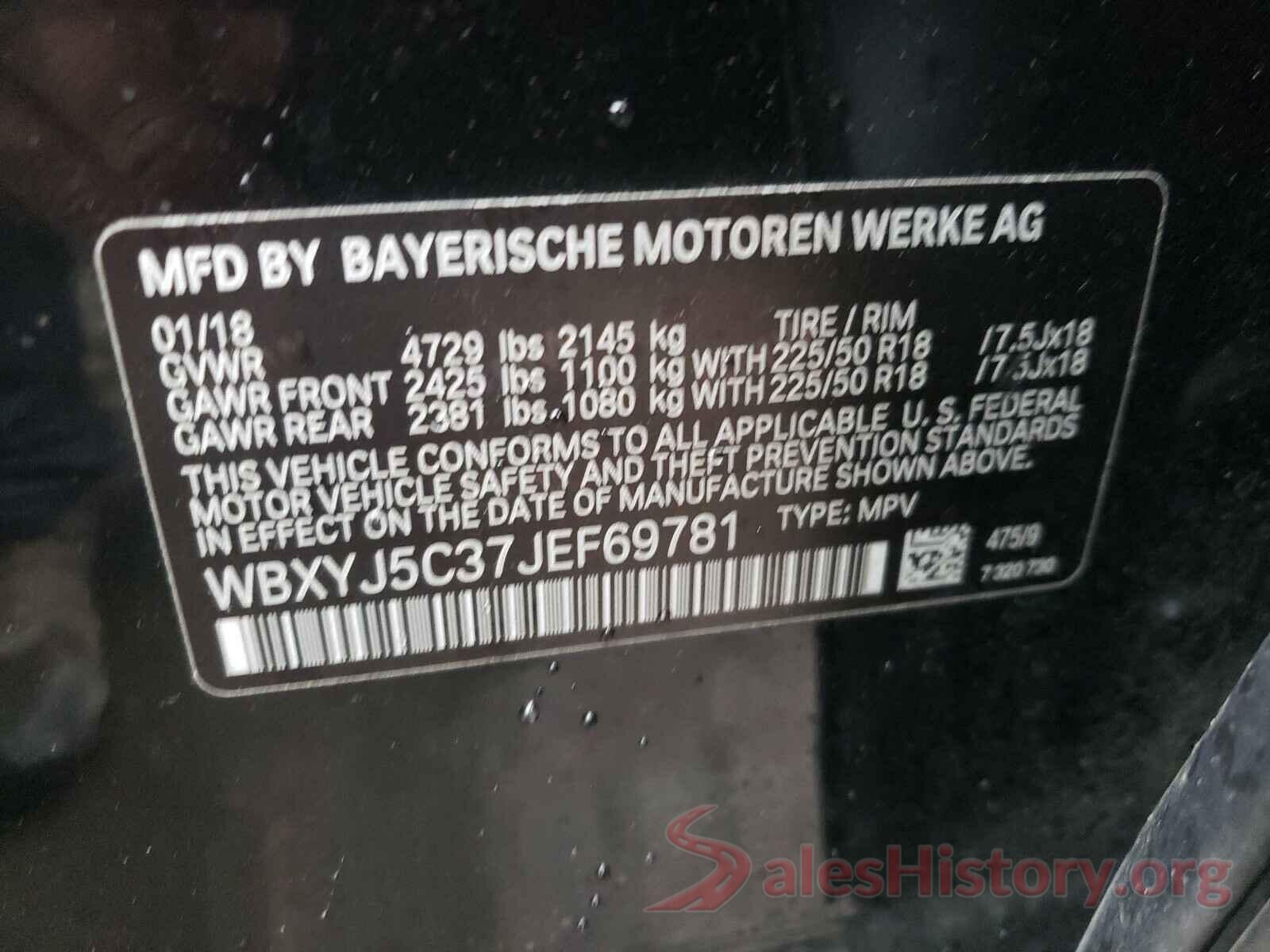 WBXYJ5C37JEF69781 2018 BMW X2