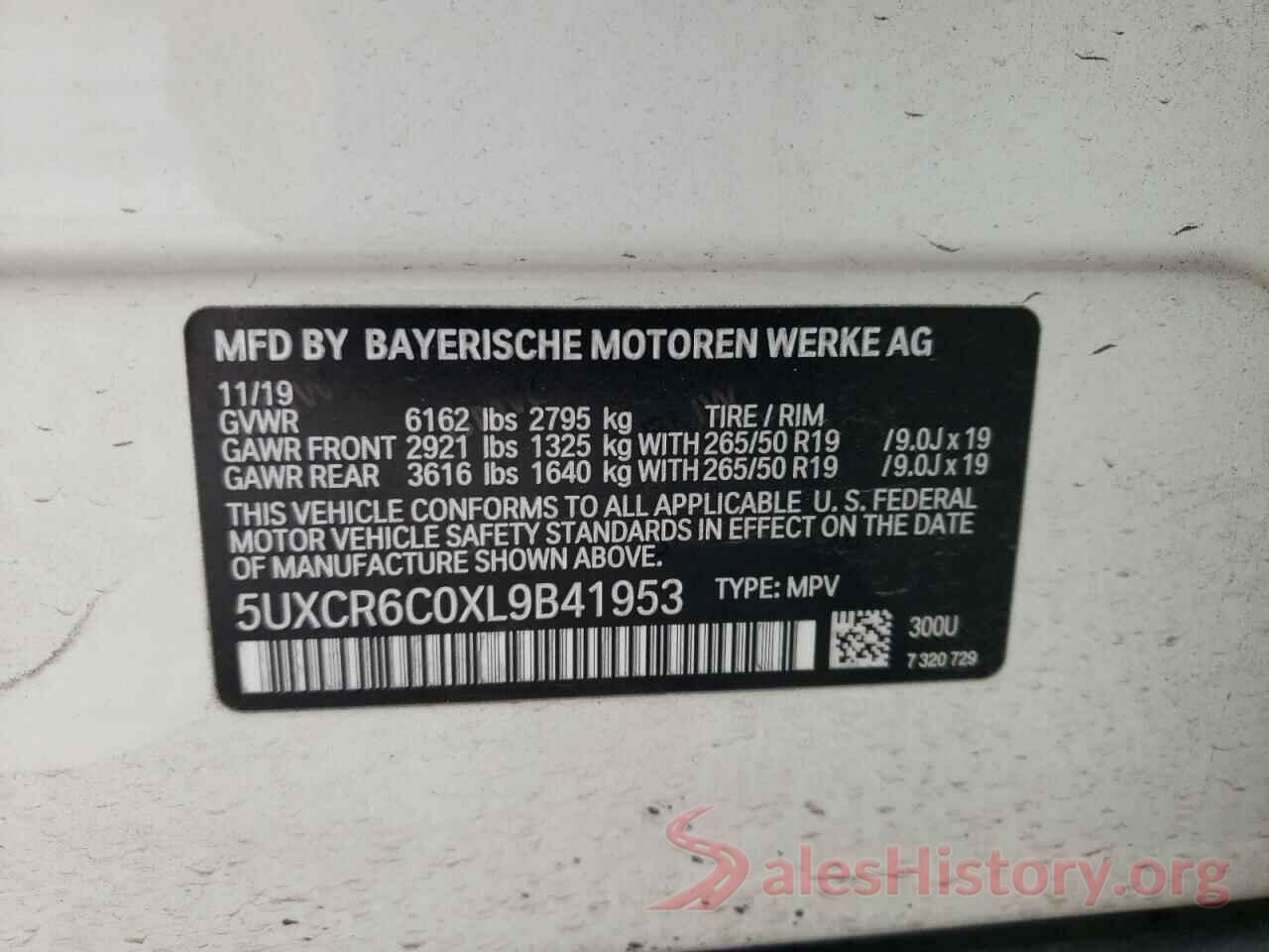 5UXCR6C0XL9B41953 2020 BMW X5