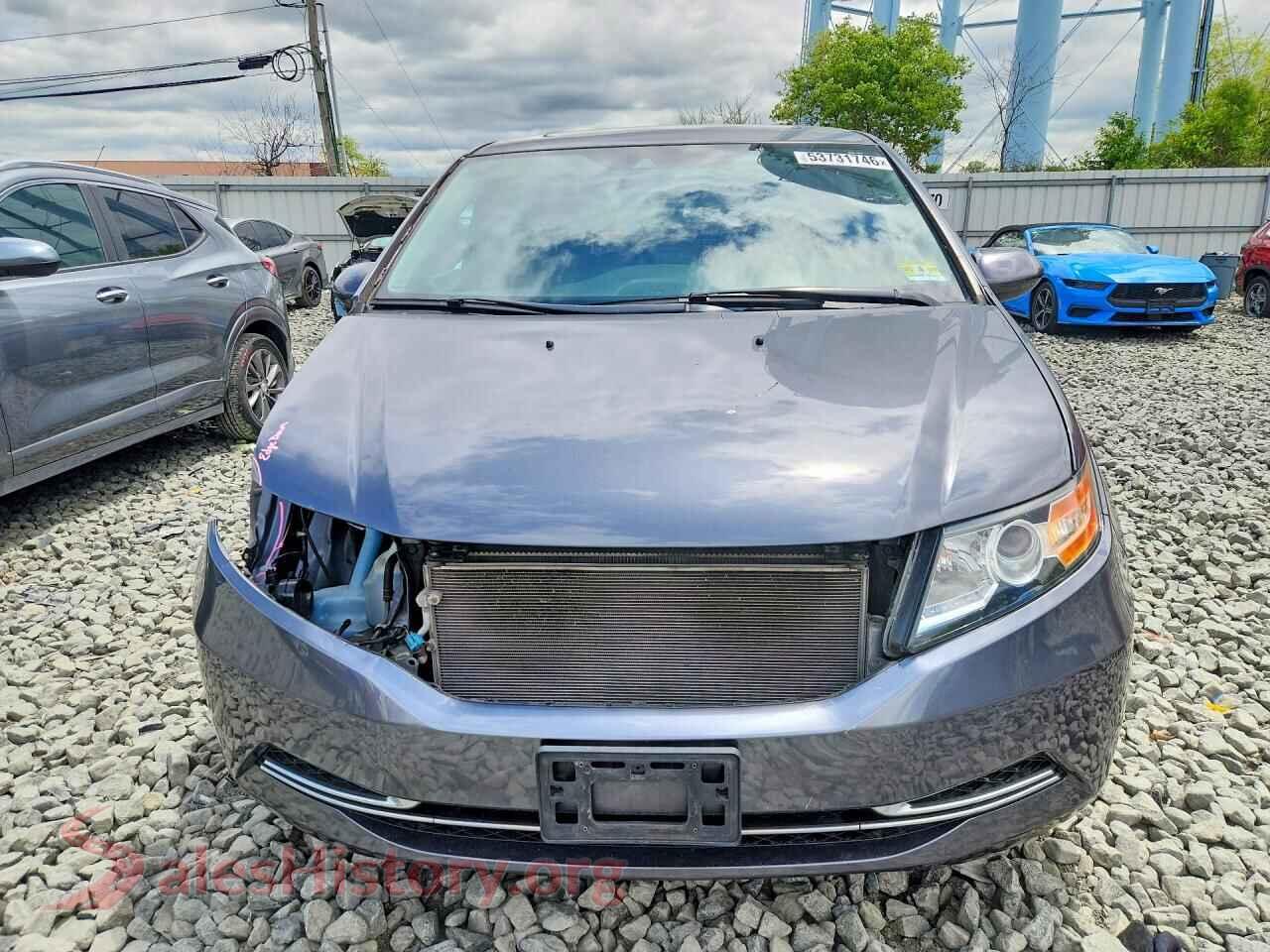 2017 HONDA ODYSSEY VIN 5FNRL5H62HB014676, rear view