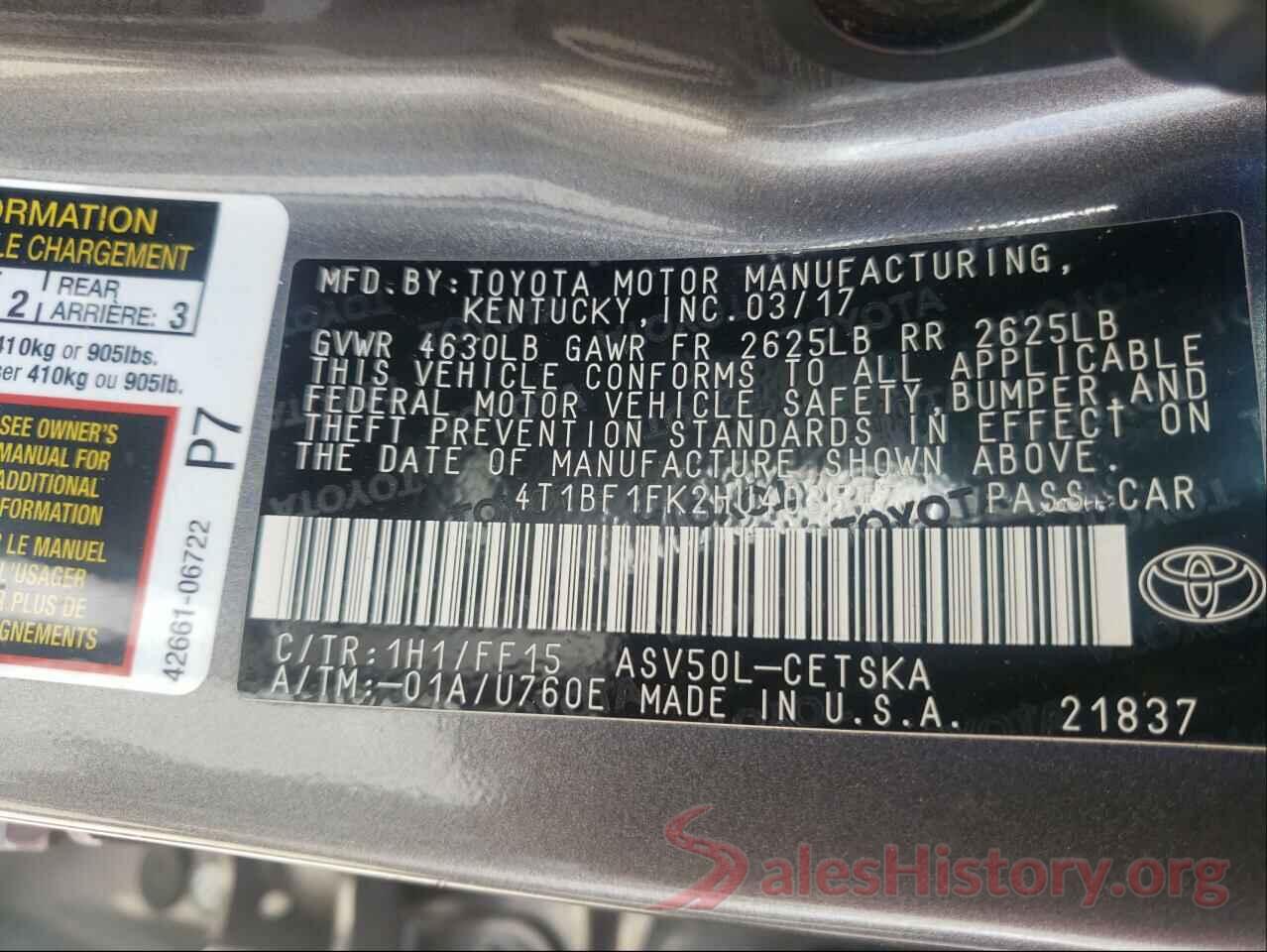 4T1BF1FK2HU403547 2017 TOYOTA CAMRY