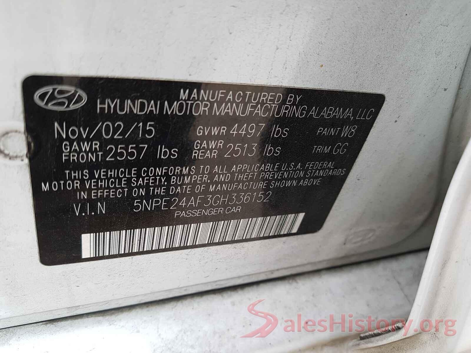 5NPE24AF3GH336152 2016 HYUNDAI SONATA