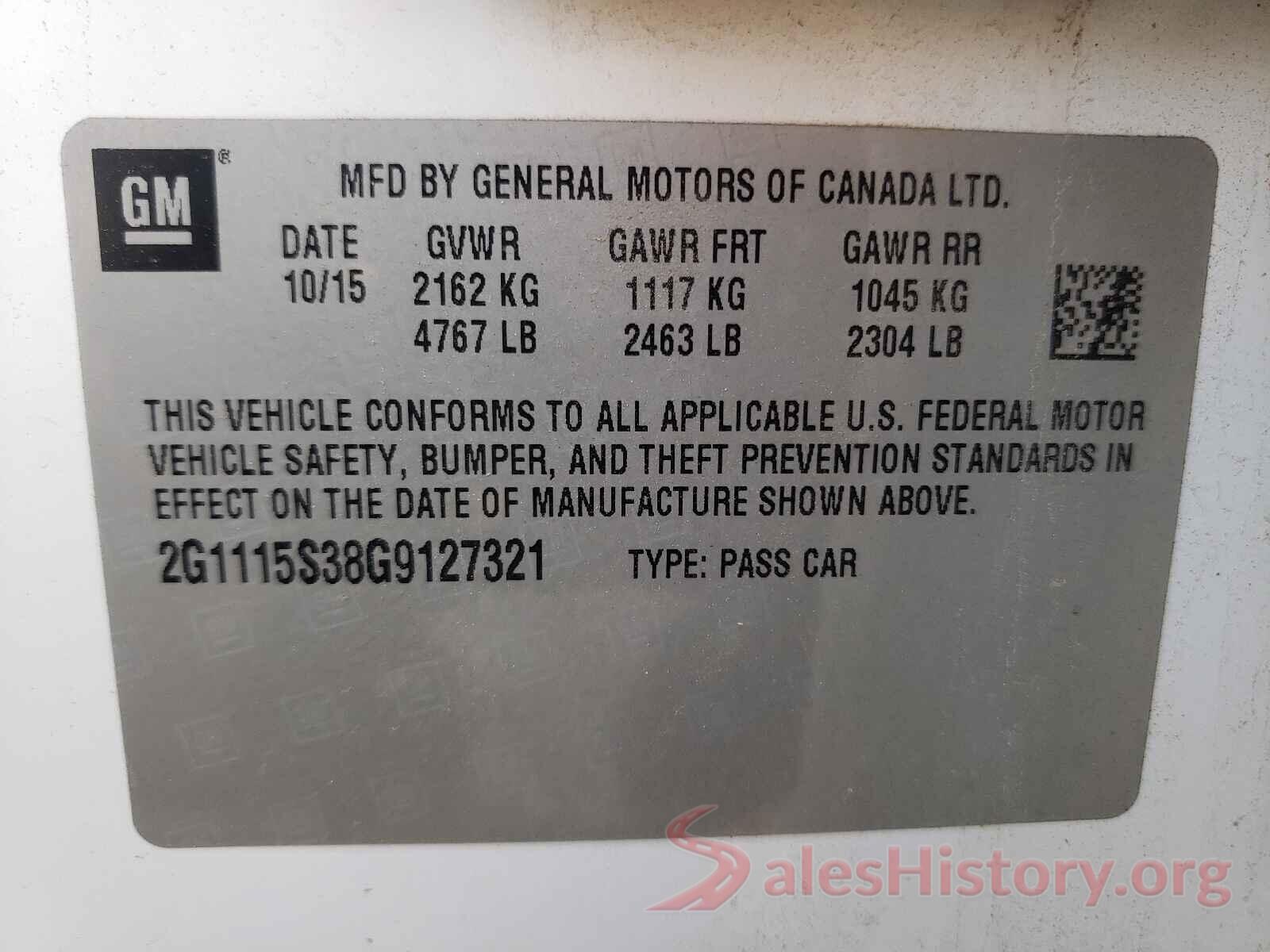 2G1115S38G9127321 2016 CHEVROLET IMPALA