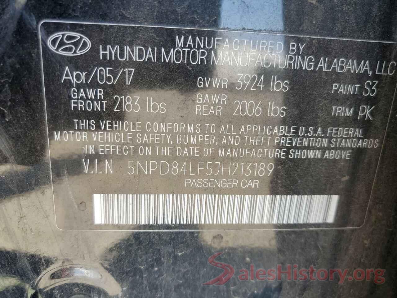 5NPD84LF5JH213189 2018 HYUNDAI ELANTRA