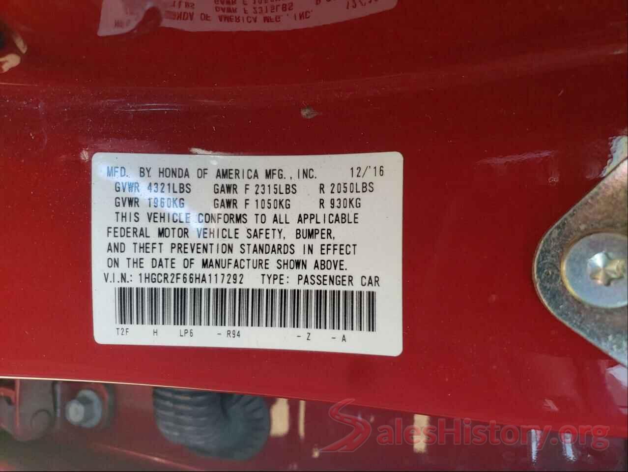 1HGCR2F66HA117292 2017 HONDA ACCORD