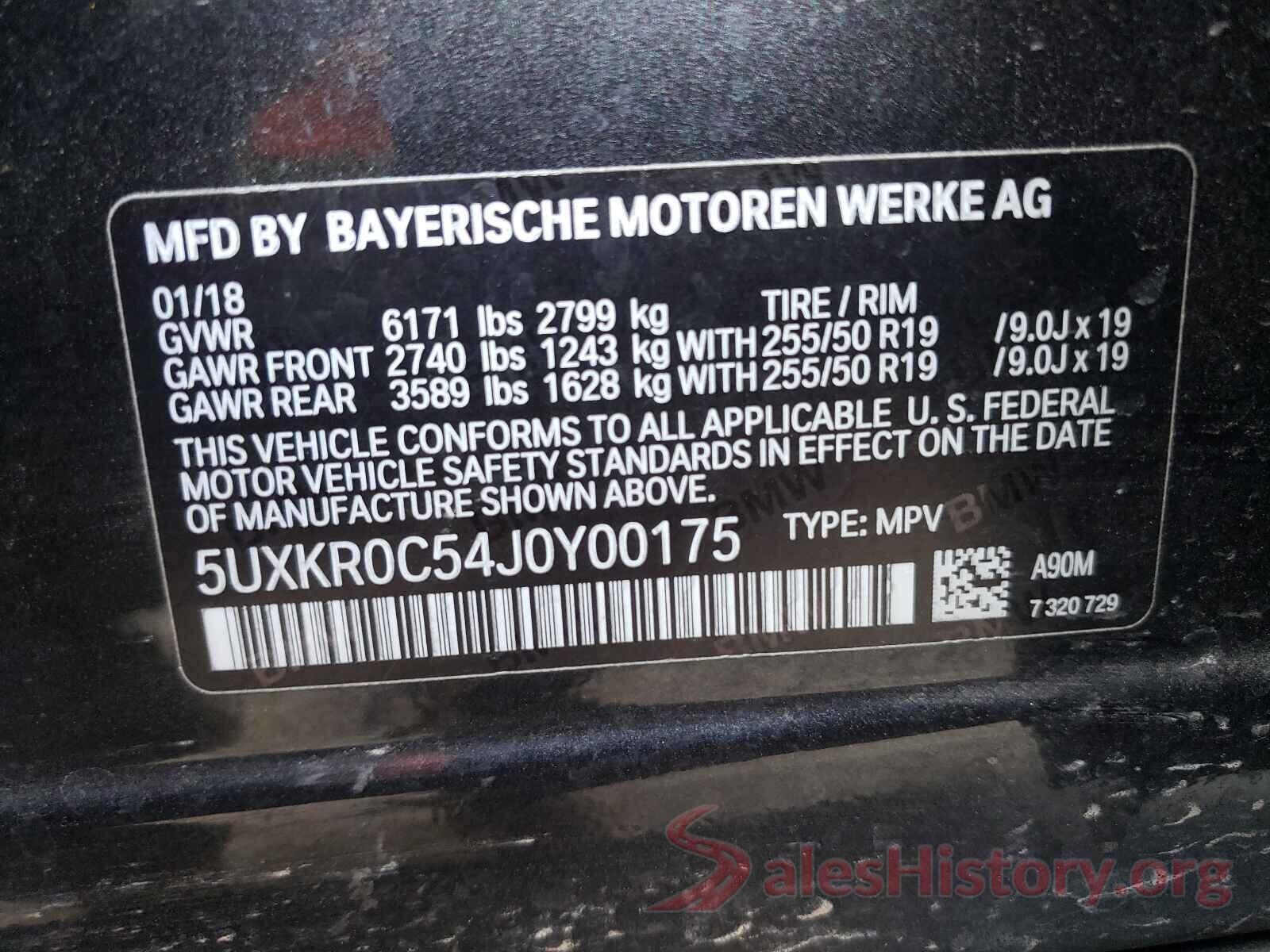 5UXKR0C54J0Y00175 2018 BMW X5