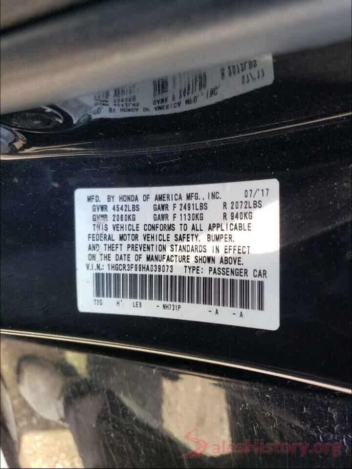 1HGCR3F99HA039073 2017 HONDA ACCORD