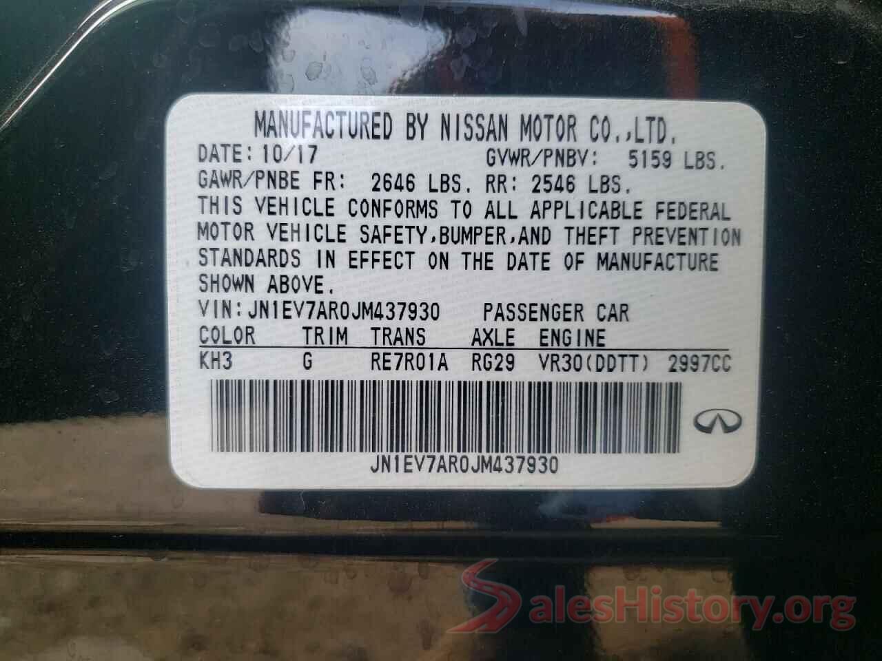 JN1EV7AR0JM437930 2018 INFINITI Q50