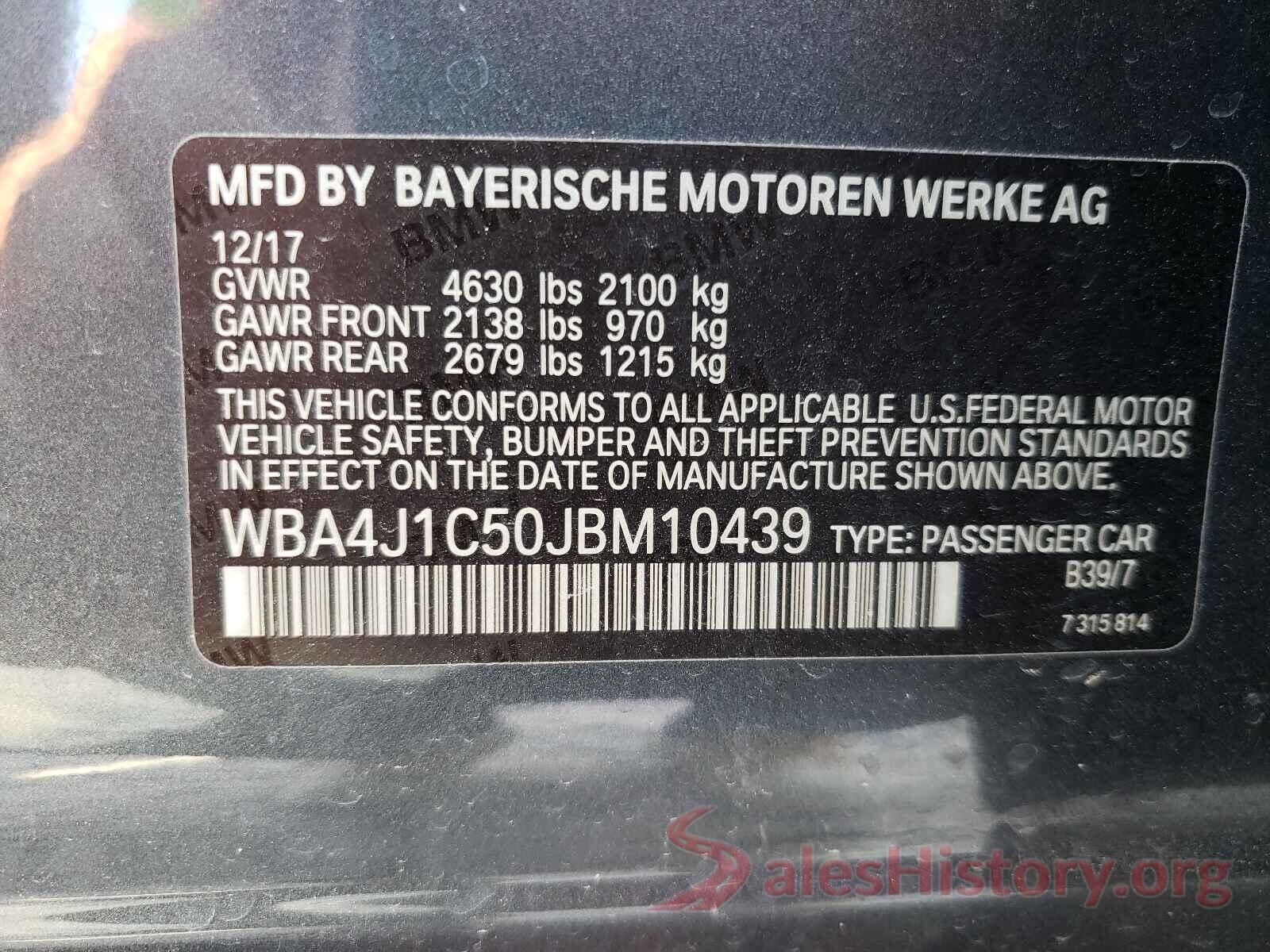 WBA4J1C50JBM10439 2018 BMW 4 SERIES