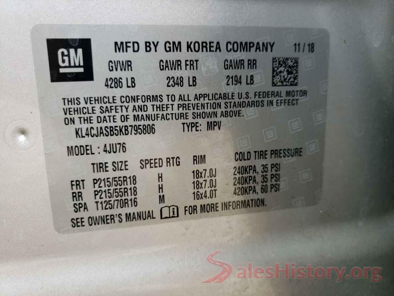 KL4CJASB5KB795806 2019 BUICK ENCORE