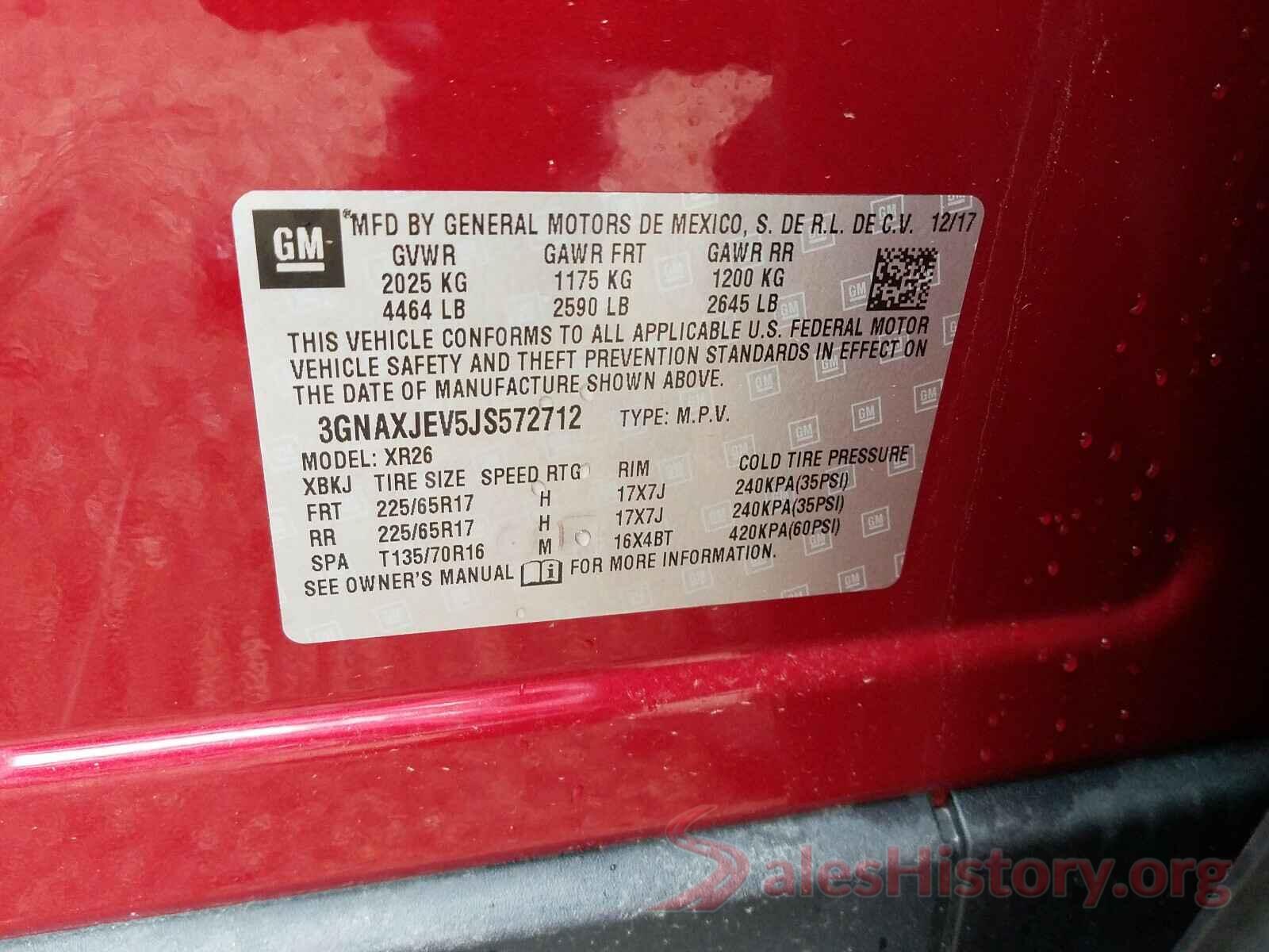 3GNAXJEV5JS572712 2018 CHEVROLET EQUINOX