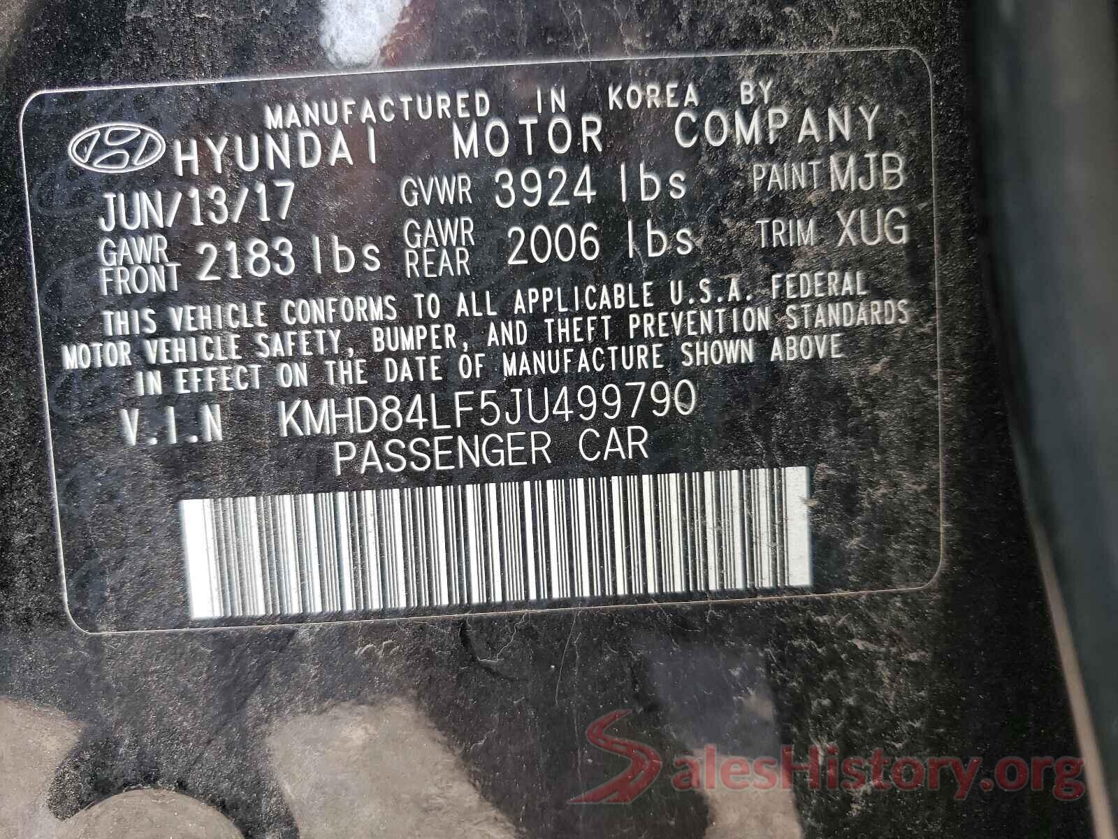 KMHD84LF5JU499790 2018 HYUNDAI ELANTRA