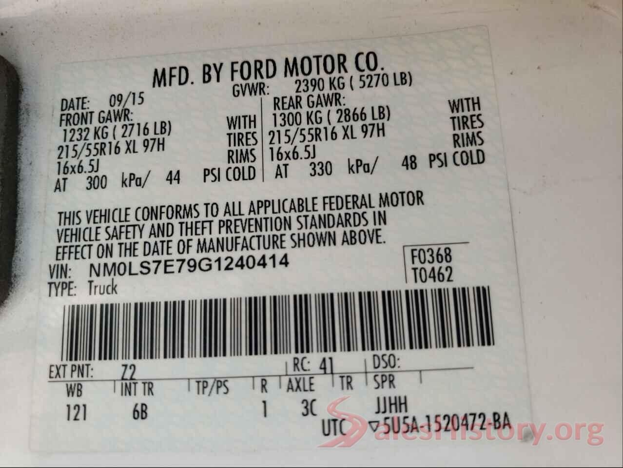 NM0LS7E79G1240414 2016 FORD TRANSIT CO