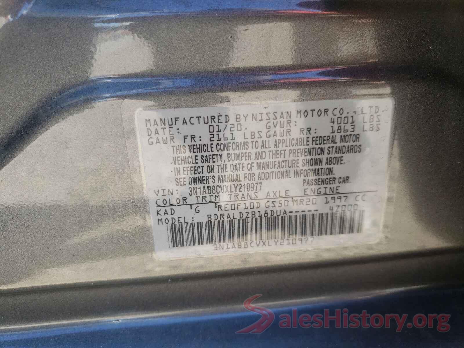 3N1AB8CVXLY210977 2020 NISSAN SENTRA