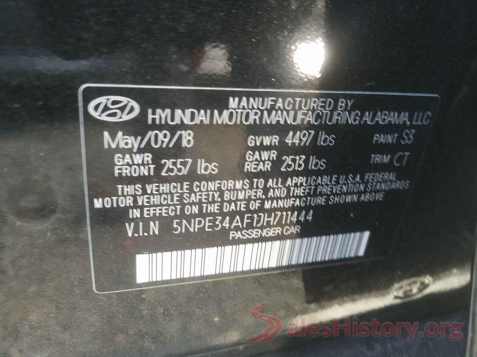 5NPE34AF1JH711444 2018 HYUNDAI SONATA