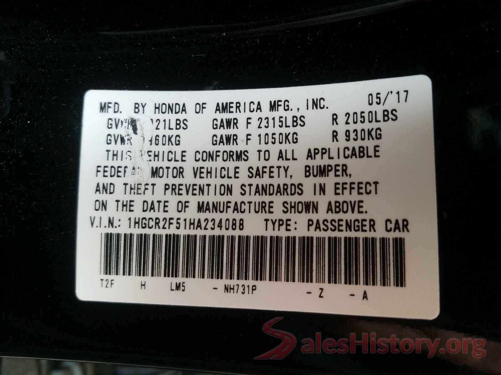 1HGCR2F51HA234088 2017 HONDA ACCORD