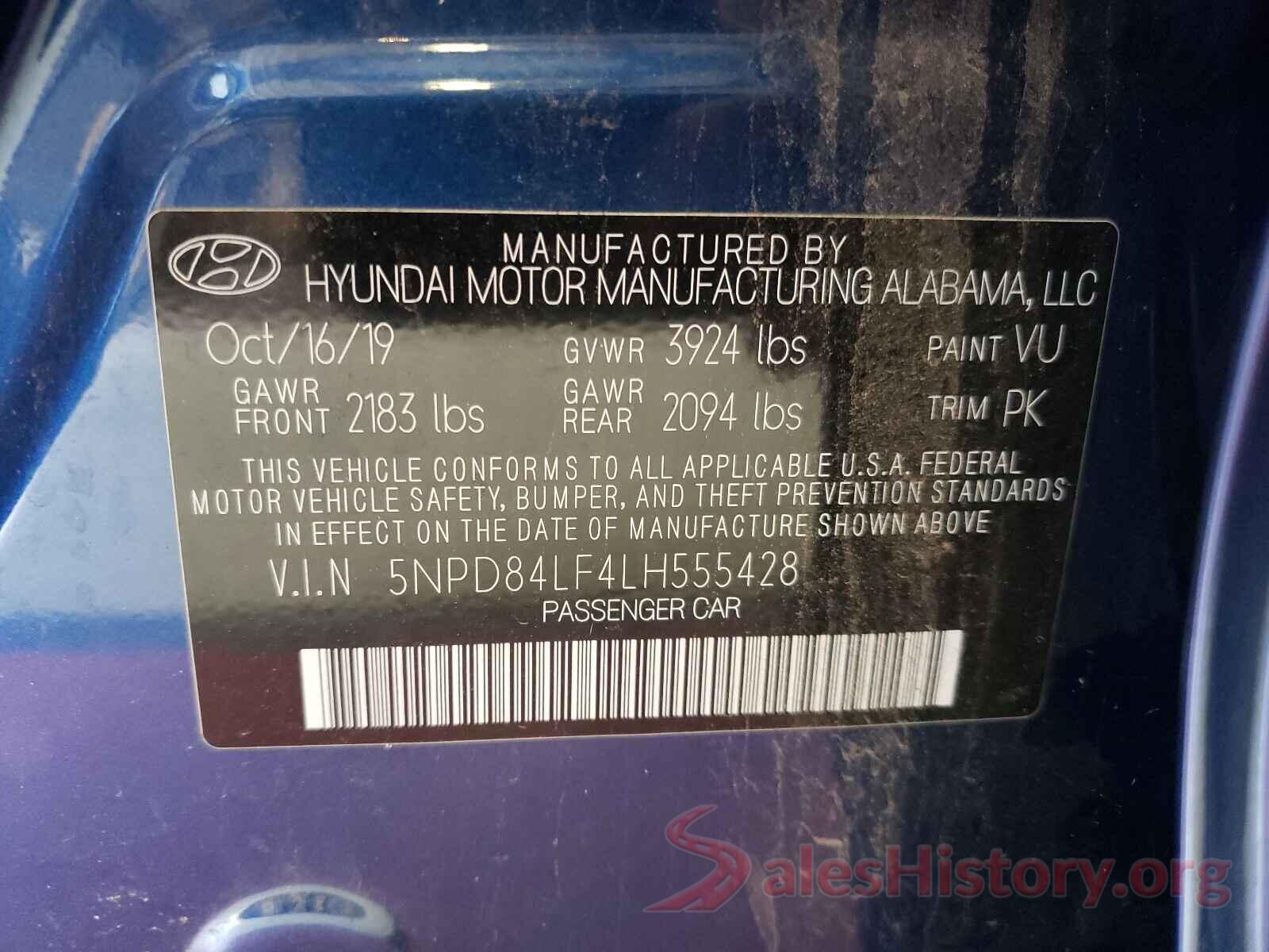 5NPD84LF4LH555428 2020 HYUNDAI ELANTRA