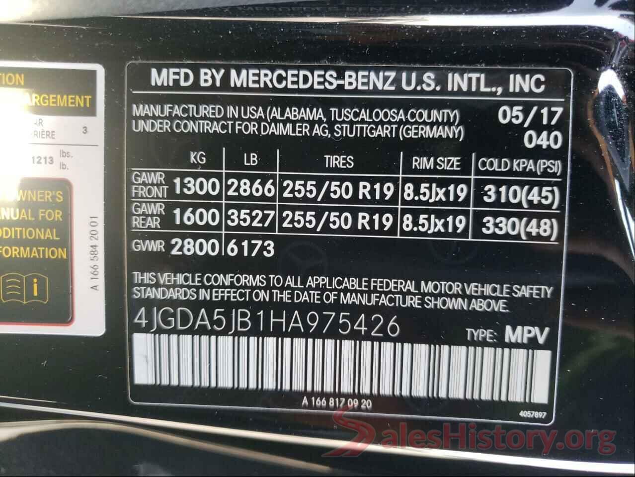 4JGDA5JB1HA975426 2017 MERCEDES-BENZ GLE-CLASS