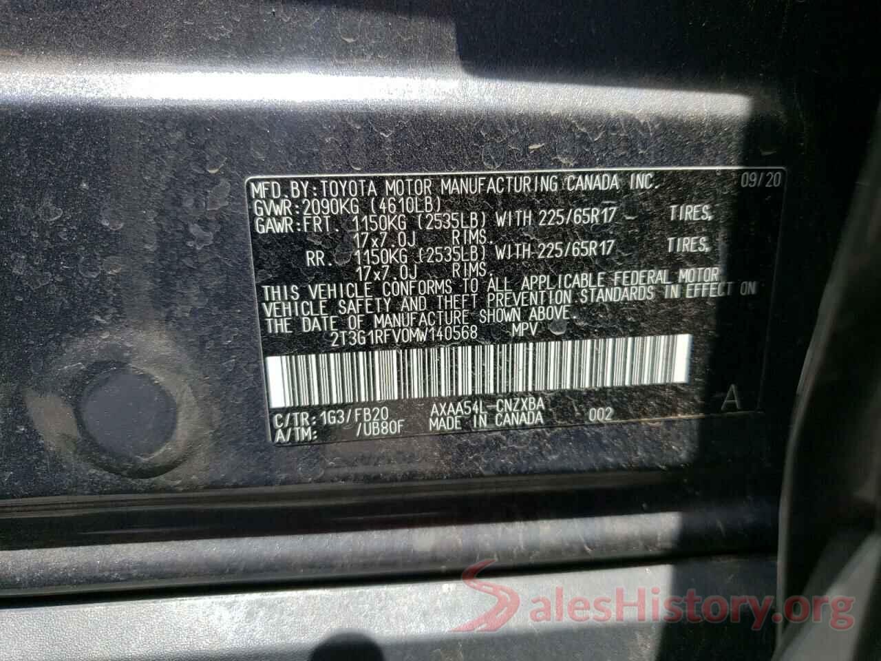 2T3G1RFV0MW140568 2021 TOYOTA RAV4